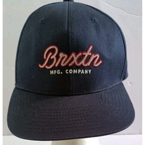 Brixton Supply Company Snapback Baseball Cap Hat Navy Blue Red Graphic Logo Dad - Picture 1 of 7